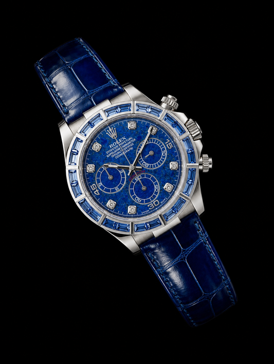 Rolex Daytona 116589 Sodalite Dial With Factory Baguette Diamond
Bezel
