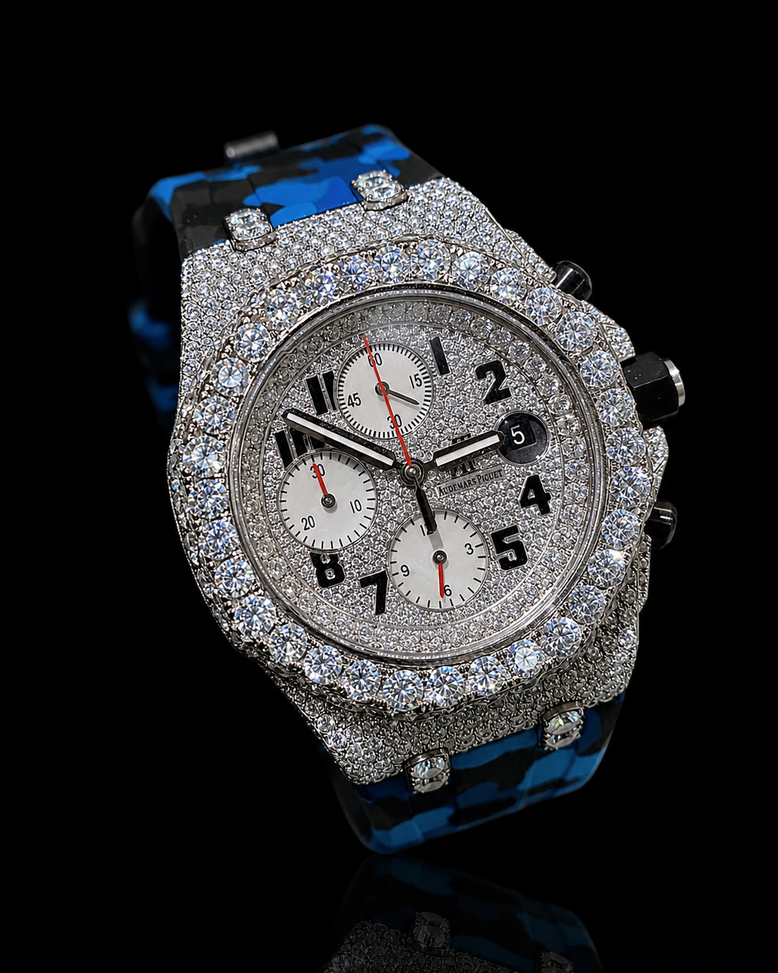 Audemars Piguet Blue/Black Camo Moissanite