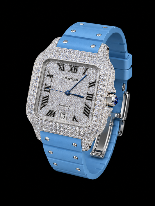 Cartier Santos Light Blue Bustdown XL Watch
SKU:  5293