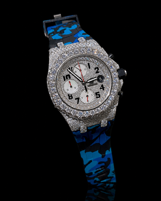 Audemars Piguet Blue/Black Camo Moissanite