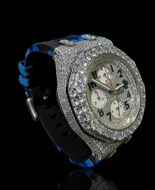 Audemars Piguet Blue/Black Camo Moissanite