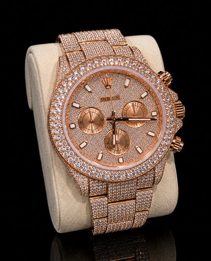 Rolex Rose Gold Moissanite 22MM
