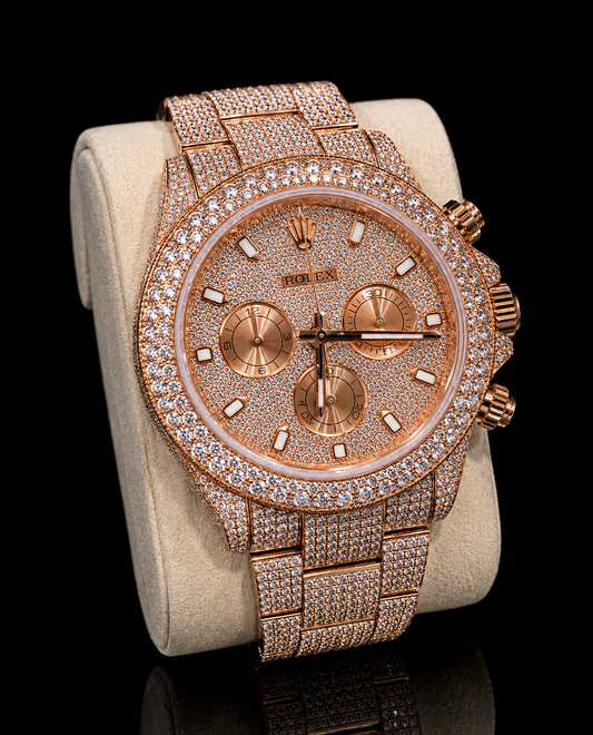 Rolex Rose Gold Moissanite 22MM