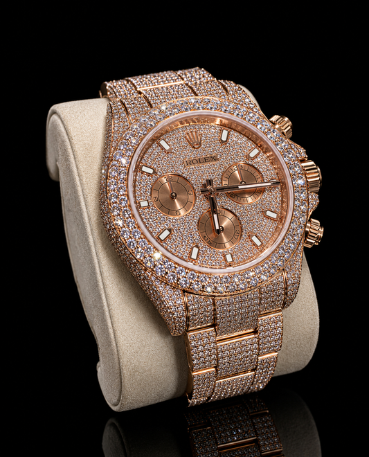 Rolex Rose Gold Moissanite 22MM